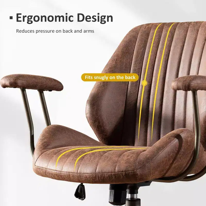 Chaise de bureau HOMLUX ergonomique et moderne en tissu suédé pour dirigeants ou bureaux à domicile