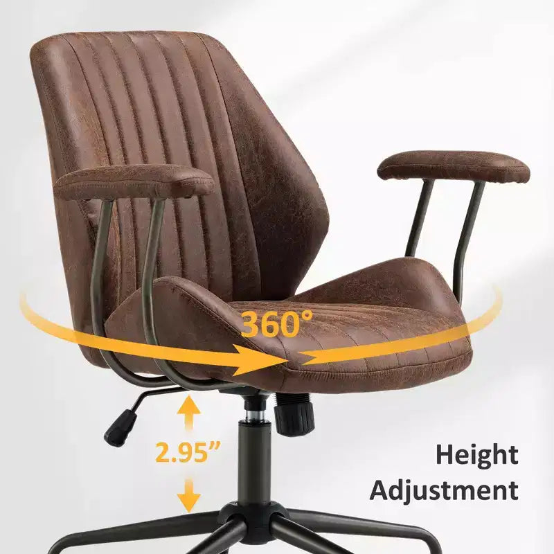 Chaise de bureau HOMLUX ergonomique et moderne en tissu suédé pour dirigeants ou bureaux à domicile
