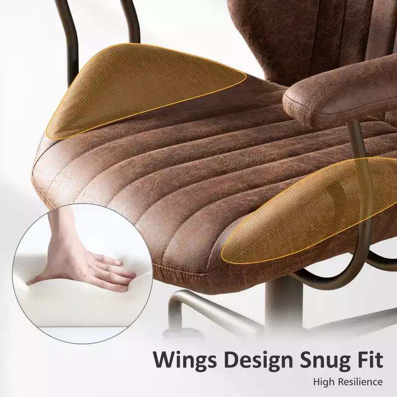Chaise de bureau HOMLUX ergonomique et moderne en tissu suédé pour dirigeants ou bureaux à domicile