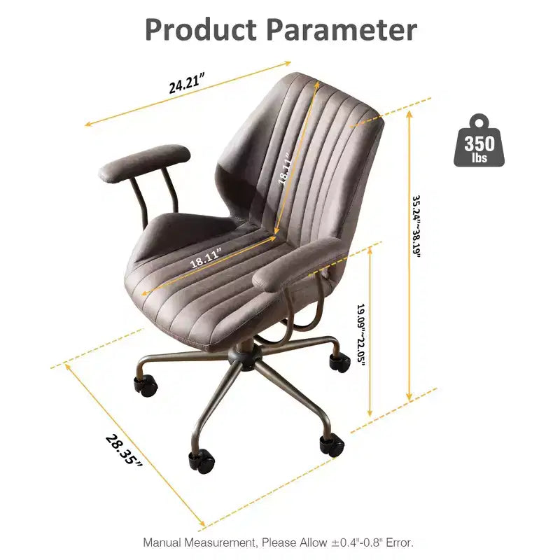Chaise de bureau HOMLUX ergonomique et moderne en tissu suédé pour dirigeants ou bureaux à domicile