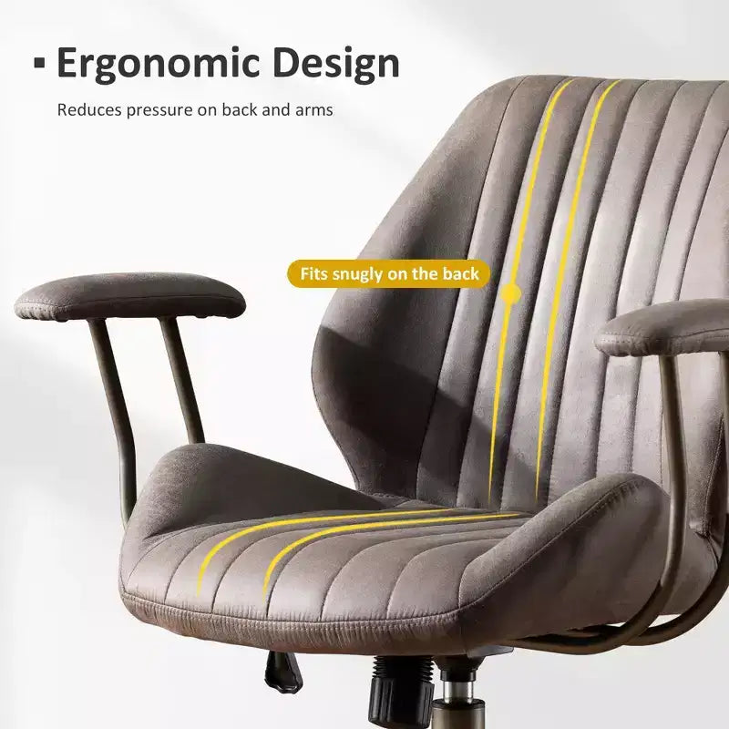 Chaise de bureau HOMLUX ergonomique et moderne en tissu suédé pour dirigeants ou bureaux à domicile