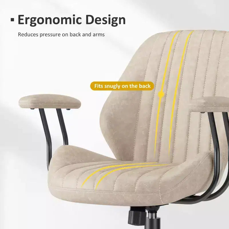 Chaise de bureau HOMLUX ergonomique et moderne en tissu suédé pour dirigeants ou bureaux à domicile