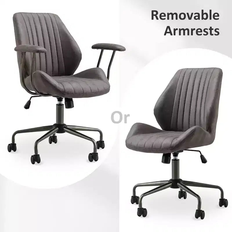 Chaise de bureau HOMLUX ergonomique et moderne en tissu suédé pour dirigeants ou bureaux à domicile