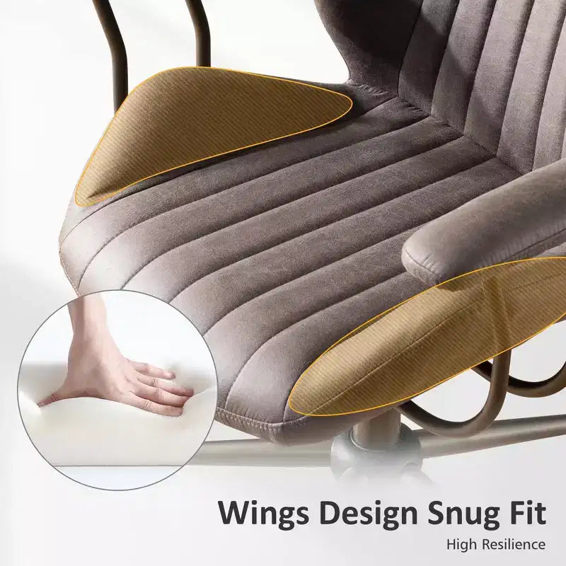 Chaise de bureau HOMLUX ergonomique et moderne en tissu suédé pour dirigeants ou bureaux à domicile