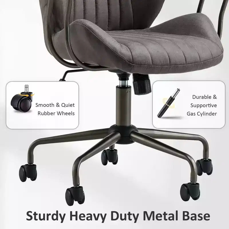 Chaise de bureau HOMLUX ergonomique et moderne en tissu suédé pour dirigeants ou bureaux à domicile
