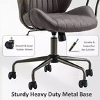 Chaise de bureau HOMLUX ergonomique et moderne en tissu suédé pour dirigeants ou bureaux à domicile