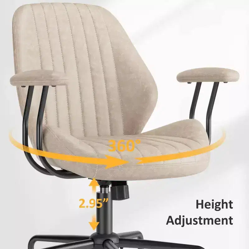 Chaise de bureau HOMLUX ergonomique et moderne en tissu suédé pour dirigeants ou bureaux à domicile