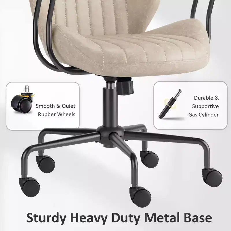 Chaise de bureau HOMLUX ergonomique et moderne en tissu suédé pour dirigeants ou bureaux à domicile