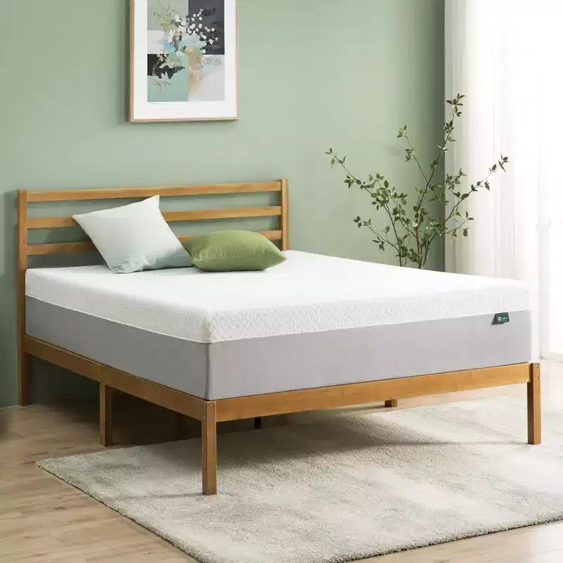 Zinus Matelas en mousse à mémoire de forme au thé vert, 25,4 cm, taille Queen, sensation moyenne, mousse à mémoire de forme respirante, mousses et tissu certifiés sûrs, matelas en boîte