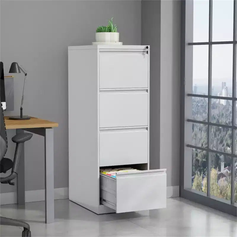 COZONY Classeur à 4 tiroirs avec serrure, classeurs verticaux pour bureau à domicile, armoire de rangement en métal pour dossiers de format légal, assemblage requis