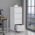 COZONY Classeur à 4 tiroirs avec serrure, classeurs verticaux pour bureau à domicile, armoire de rangement en métal pour dossiers de format légal, assemblage requis