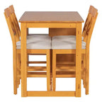 Ensemble de salle à manger 5 pièces hauteur comptoir de style ferme pour 4, ensemble table de bar en bois avec étagères de rangement et 4 chaises rembourrées