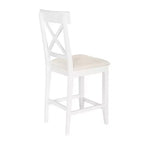 Ensemble de salle à manger 5 pièces hauteur comptoir de style ferme pour 4, ensemble table de bar en bois avec étagères de rangement et 4 chaises rembourrées