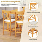 Ensemble de salle à manger 5 pièces hauteur comptoir de style ferme pour 4, ensemble table de bar en bois avec étagères de rangement et 4 chaises rembourrées