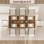 Table de salle à manger de 180 cm pour 6-8 personnes, table de cuisine de style campagnard avec grand plateau, table de repas rectangulaire pour salle à manger, salon.