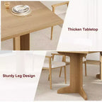 Table de salle à manger de 180 cm pour 6-8 personnes, table de cuisine de style campagnard avec grand plateau, table de repas rectangulaire pour salle à manger, salon.