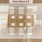 Table de salle à manger de 180 cm pour 6-8 personnes, table de cuisine de style campagnard avec grand plateau, table de repas rectangulaire pour salle à manger, salon.