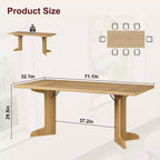Table de salle à manger de 180 cm pour 6-8 personnes, table de cuisine de style campagnard avec grand plateau, table de repas rectangulaire pour salle à manger, salon.