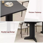 Table de salle à manger de 180 cm pour 6-8 personnes, table de cuisine de style campagnard avec grand plateau, table de repas rectangulaire pour salle à manger, salon.