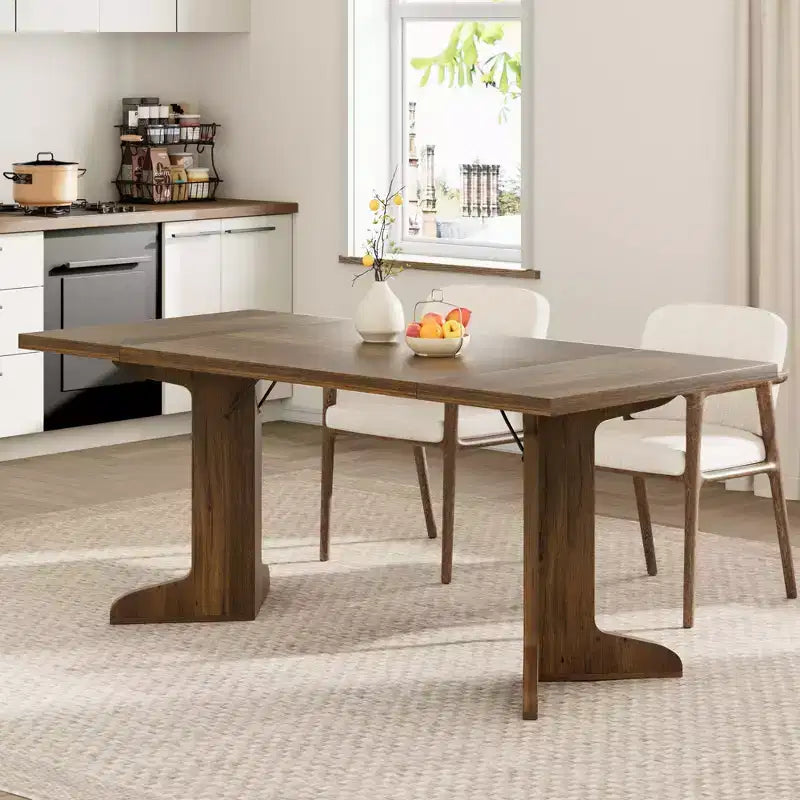 Table de salle à manger de 180 cm pour 6-8 personnes, table de cuisine de style campagnard avec grand plateau, table de repas rectangulaire pour salle à manger, salon.