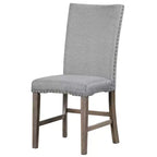 Ensemble de salle à manger extensible 7 pièces pour 6 personnes, ensemble de table de cuisine de style campagnard avec 6 chaises rembourrées pour salle à manger, gris