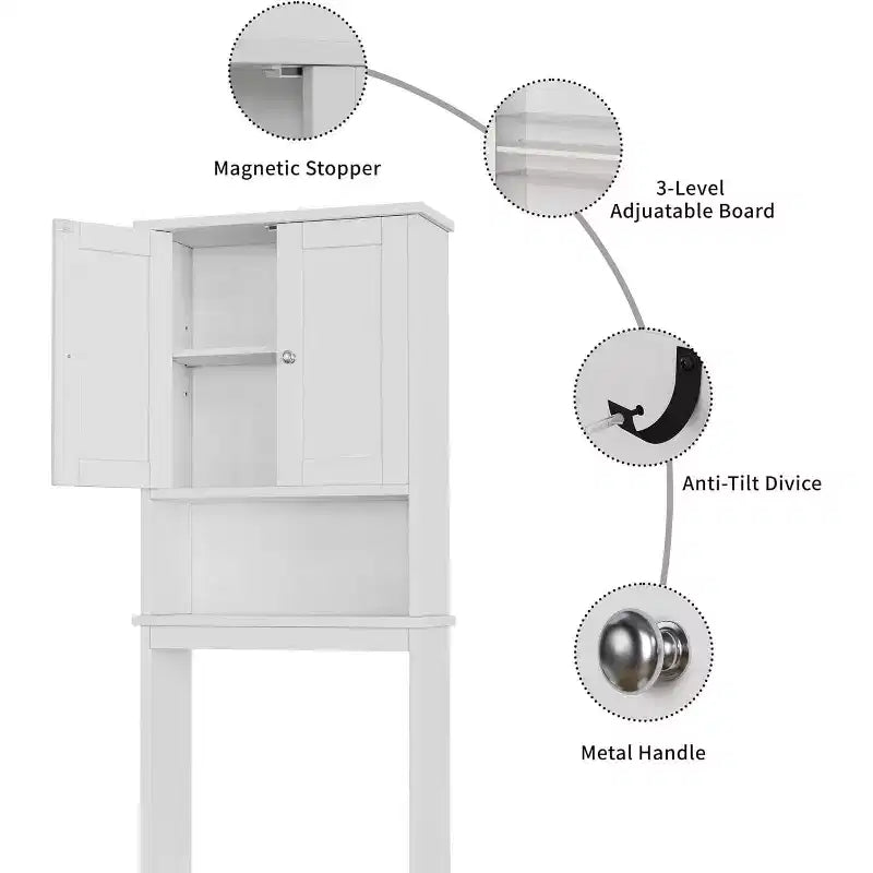 Dcolora Meuble de Rangement Sur Pied WC (Blanc)