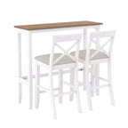 Ensemble de 3 pièces table de salle à manger hauteur de bar en bois, coin repas rectangulaire de style ferme avec 2 chaises pour petits espaces