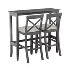 Ensemble de 3 pièces table de salle à manger hauteur de bar en bois, coin repas rectangulaire de style ferme avec 2 chaises pour petits espaces