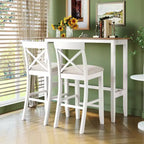 Ensemble de 3 pièces table de salle à manger hauteur de bar en bois, coin repas rectangulaire de style ferme avec 2 chaises pour petits espaces