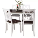 Ensemble de salle à manger 5 pièces pour 4 personnes, ensemble de table de cuisine rectangulaire en bois avec 4 chaises, ensemble de salle à manger de style ferme pour la cuisine