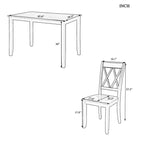 Ensemble de salle à manger 5 pièces pour 4 personnes, ensemble de table de cuisine rectangulaire en bois avec 4 chaises, ensemble de salle à manger de style ferme pour la cuisine