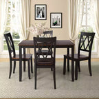 Ensemble de salle à manger 5 pièces pour 4 personnes, ensemble de table de cuisine rectangulaire en bois avec 4 chaises, ensemble de salle à manger de style ferme pour la cuisine