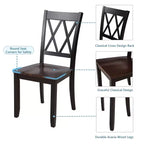 Ensemble de salle à manger 5 pièces pour 4 personnes, ensemble de table de cuisine rectangulaire en bois avec 4 chaises, ensemble de salle à manger de style ferme pour la cuisine