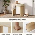 Lantine Tabouret de vanité 23,6 pouces, Repose-pieds ottoman pour canapé avec coussin, Petit banc d'entrée pour salon, chambre, salle de maquillage, Beige