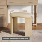 Lantine Tabouret de vanité 23,6 pouces, Repose-pieds ottoman pour canapé avec coussin, Petit banc d'entrée pour salon, chambre, salle de maquillage, Beige