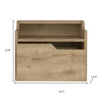HomeRoots Table de chevet flottante à un tiroir en bois beige 13