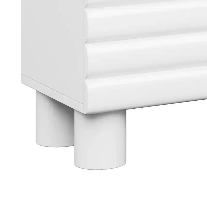 JVNOXK Meuble TV style vague de 70 pouces avec étagères réglables et 4 armoires, compatible avec les téléviseurs jusqu'à 75 pouces ; Idéal pour les salons, Blanc