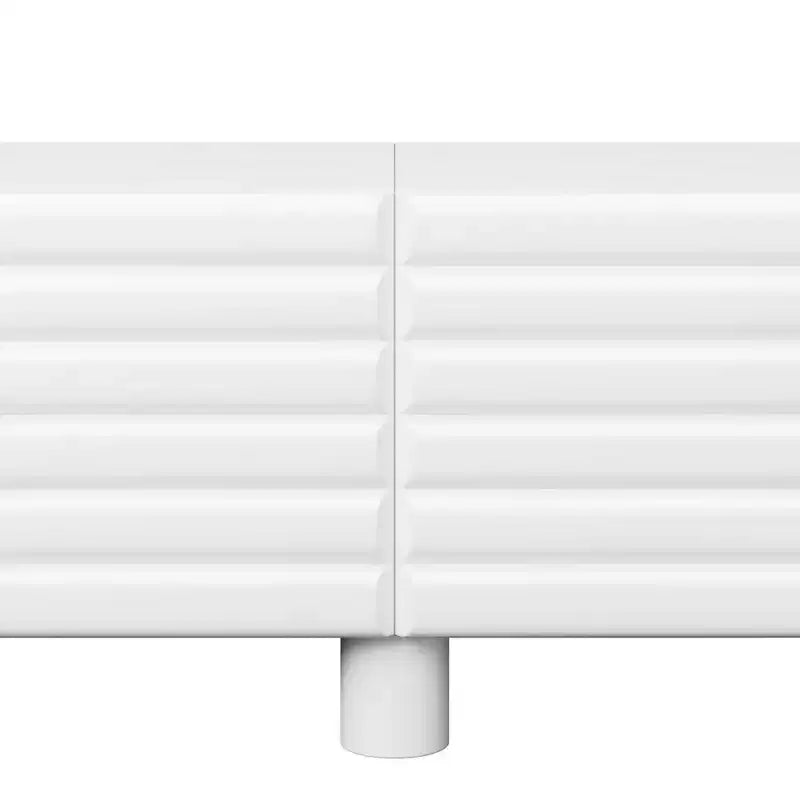 JVNOXK Meuble TV style vague de 70 pouces avec étagères réglables et 4 armoires, compatible avec les téléviseurs jusqu'à 75 pouces ; Idéal pour les salons, Blanc
