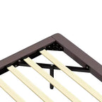 Cadre de lit flottant Queen Size avec lumières LED, sommier tapissier moderne en cuir PU pour chambre à coucher
