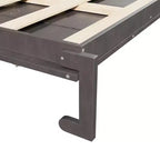Lit escamotable Queen Size avec armoires latérales et éclairage LED, lit armoire mural pliant avec étagères de rangement et tiroirs pour chambre d'amis, gris