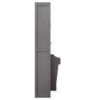Lit escamotable Queen Size avec armoires latérales et éclairage LED, lit armoire mural pliant avec étagères de rangement et tiroirs pour chambre d'amis, gris