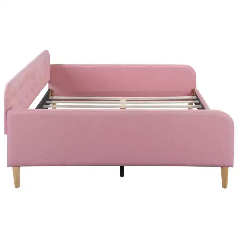 Lit de repos moderne rembourré en lin Luxystar, taille double