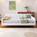 Lit de repos moderne rembourré en lin Luxystar, taille double