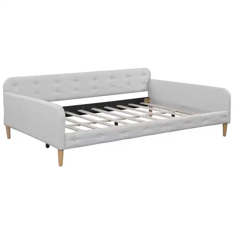 Lit de repos moderne rembourré en lin Luxystar, taille double