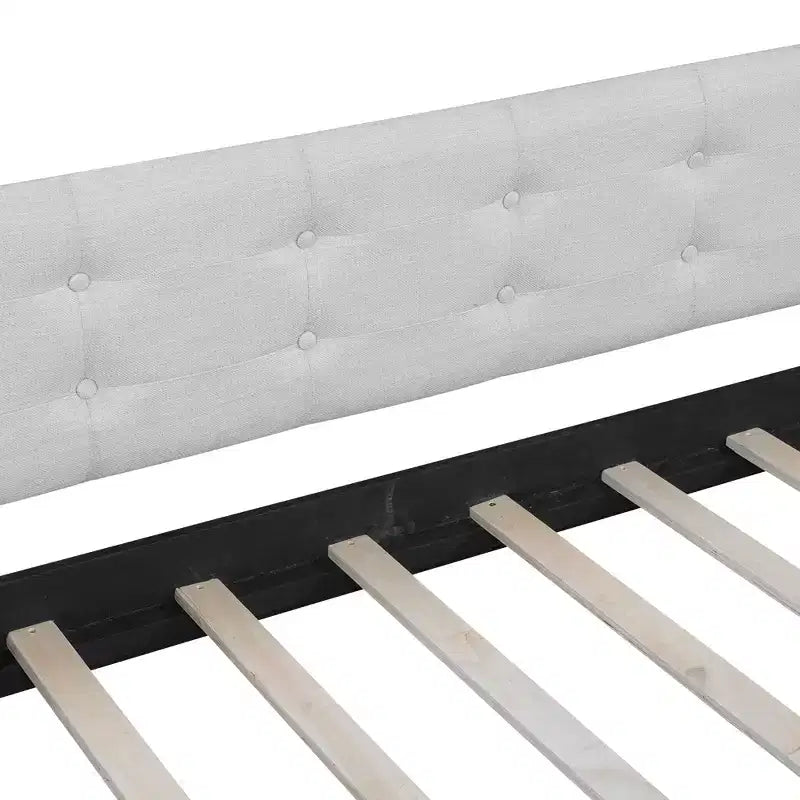Lit de repos moderne rembourré en lin Luxystar, taille double