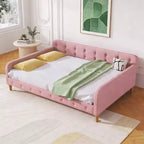 Lit de repos moderne rembourré en lin Luxystar, taille double