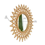 Miroir mural décoratif rond moderne en bambou de 24 pouces avec tissage artisanal, petit miroir circulaire pour entrée ou salon - Panipeachy