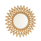 Miroir mural décoratif rond moderne en bambou de 24 pouces avec tissage artisanal, petit miroir circulaire pour entrée ou salon - Panipeachy