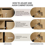 Meuble TV 55 pouces pour chambre et salon, meuble TV en chêne pour téléviseur 65 pouces, meuble de rangement moderne du milieu du siècle, détails en bois cannelé, gestion des câbles