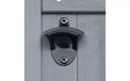 JVNOXK Îlot de cuisine mobile d'extérieur et meuble de rangement style ferme avec plan de travail en acier inoxydable et étagère à épices Convient pour les cuisines Gris-bleu